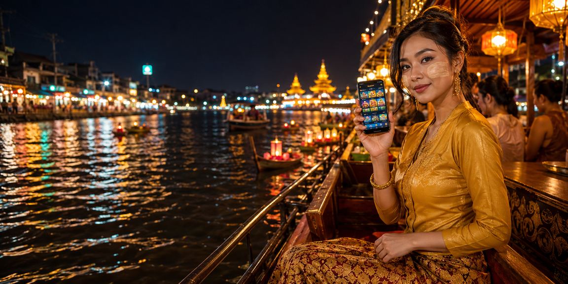 ရန်ကုန်မြို့တွင် ဖုန်းဖြင့်ကစားနေသော မိုဘိုင်းကာစီနိုအသုံးပြုသူများ